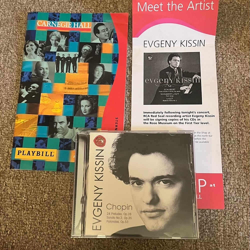 Autographed Evgeny Kissin Chopin CD with Carnegie Hall Playbill
